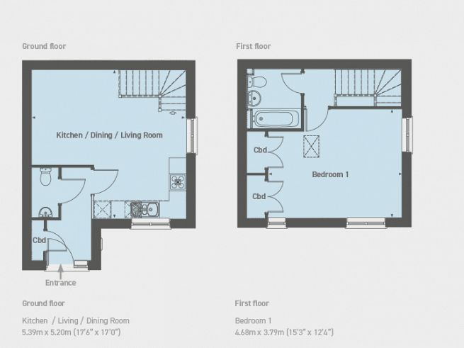 Floor plan 1 bedroom house - artist's impression subject to change